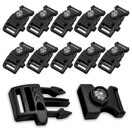 Kendwing Pack of 10 Paracord Bracelet Clasp Buckles and Clasps, Quick Release Backpack Buckle Compass Whistle Buckle Replacement Plastic Buckle for Survival