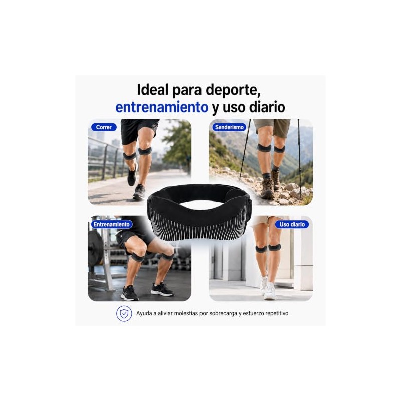 2 PCS Cinta Rotuliana para Rodilleras, Ajustable, Amortiguación de 10
