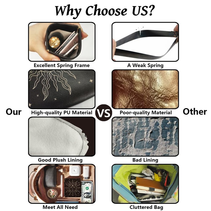 Peacoblue 4Pcs Small Leather Squeeze Coin Purse for Women-Hummingbird and