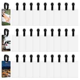 30 Pcs Sublimation Luggage Tags Blanks Travel Bag Tags Blank Suitcase Label Tags Name Tag with Strap Travel ID Tags for DIY Travel Suitcase Sports Bags