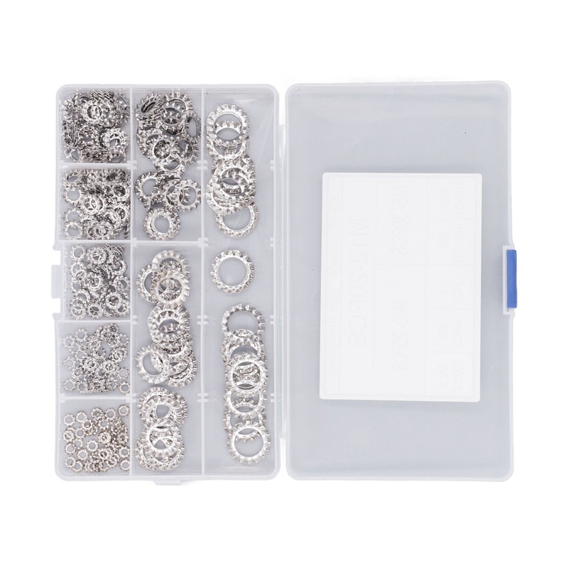 300Pcs External Tooth Star Lock Washer Stainless Steel Starlock Washer
