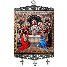 Religious Gifts Last Supper Tapestry Icon Banner 13 1/8 Inch