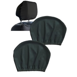 S.fields.inc 2 Pack Black Car Headrest Cover Cover Over Driver Passenger Seat Cover (Black)