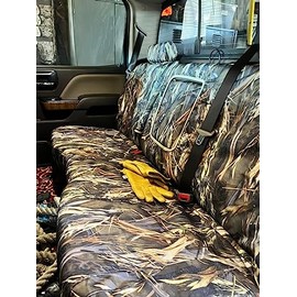 Durafit Seat Covers, C1142-DRTC, Exact Fit for 2014-2020 Chevy Silverado and GMC Sierra Rear 60/40 Split Bench Seat with Fold Down Armrest with Cupholders. Made in Waterproof DRT Camouflage Endura