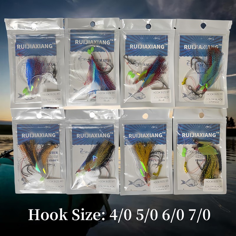 DAYUYUE Double Fishing Hook Sabiki Spring Rigs with Luminous Beads