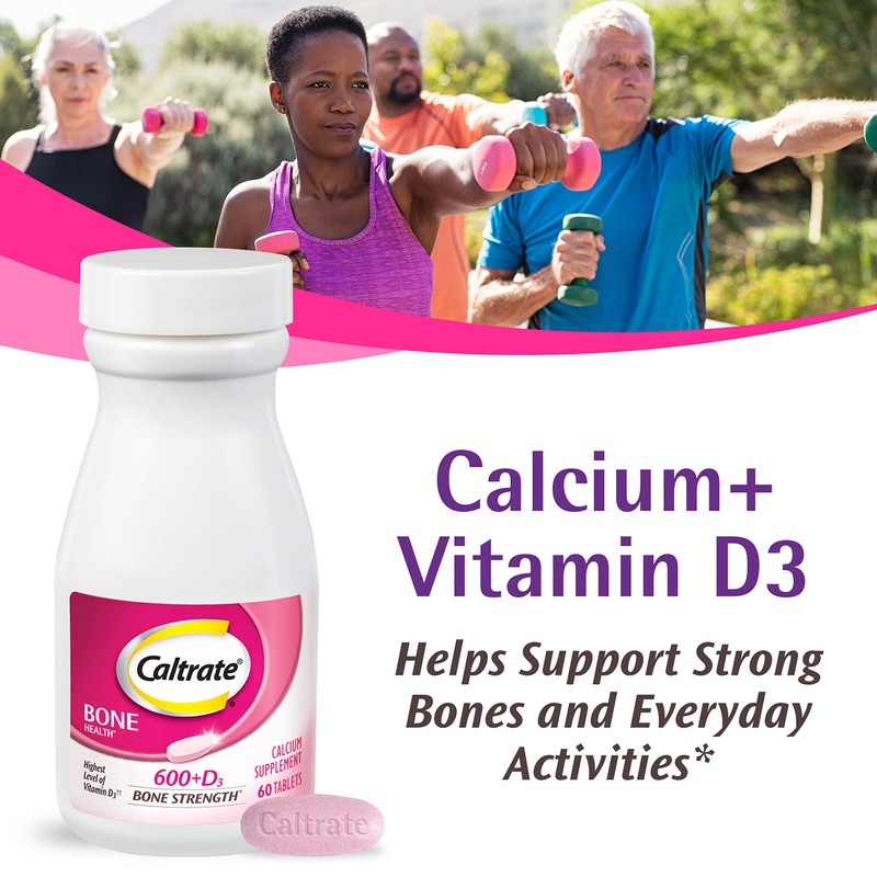 Caltrate 600 Plus D3 Calcium and Vitamin D Supplement Tablets,
