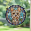 Image Industry Yorkshire Terrier Stained Glass Effect Suncatcher - Garden