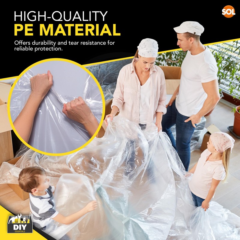 SOL 6pk Extra Large Dust Sheets - 3.6x2.7m Heavy Duty