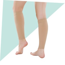 Healeved 1 Pair Athletic Compression Socks for Sports & Medical Use Mid Tube Skin Color Leg Support Socks Size M Ideal for Travel and