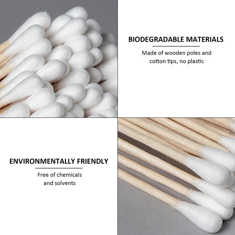 3 packs of 300 cotton buds with one head, cotton