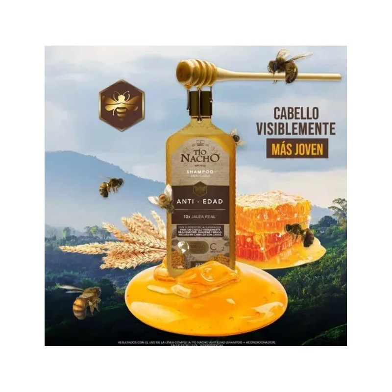 Shampoo Tío Nacho Anti-edad Anti-caída Con Jalea Real 1 L