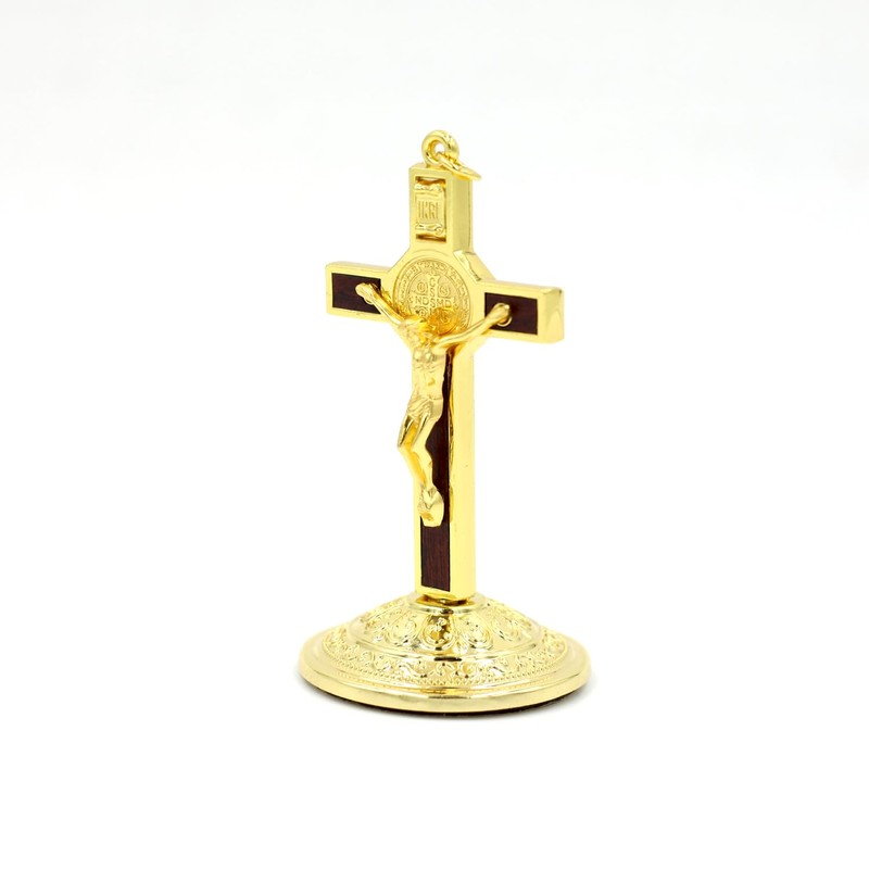 IS Holy Cross Crucifix Wall Cross with Saint Benedict Medal