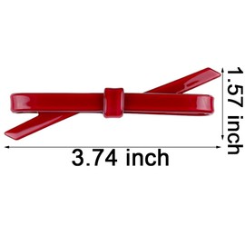 2Pcs Dark Red Bow Hair Barrettes for Women and Girls, Vintage French Hairpin Acrylic Hair Clips Acetate Barrettes Bowknot Hair Pins, Fashion Shiny Hair Clip Hair Accessories for Fine Thick Thin Hair