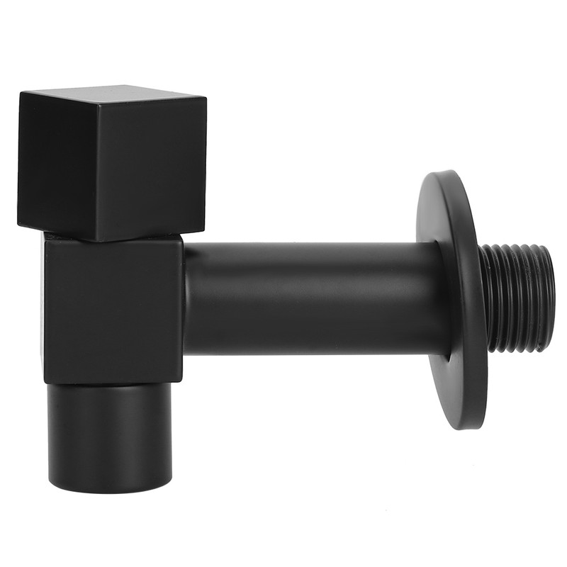 G1/2 Thread Black Copper Faucet Wall Mounted Single Cold Water