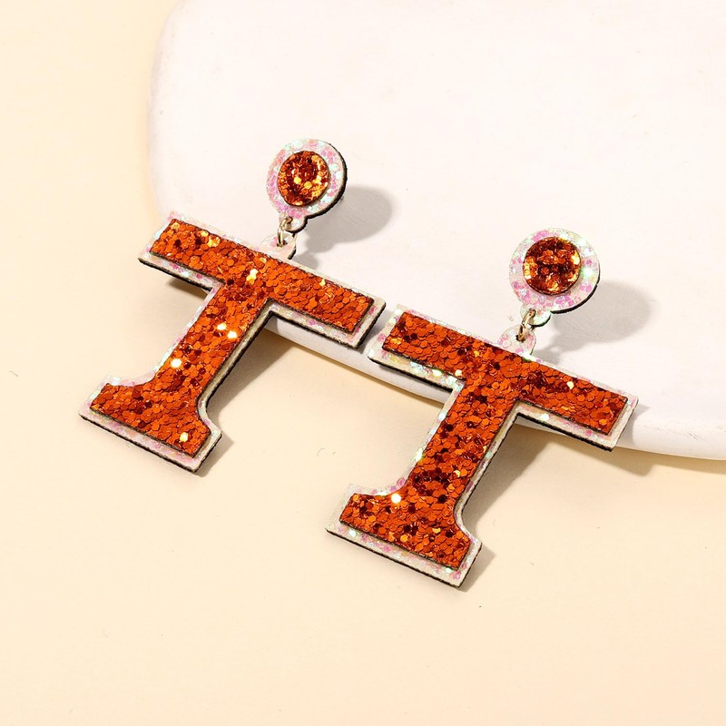Game Day Earrings Football Sports Glitter Lighteright Game Day Letter