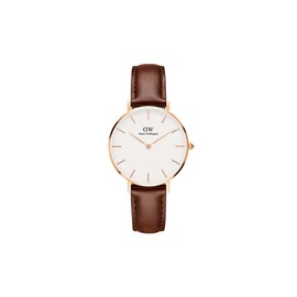 Daniel Wellington Petite St Mawes 32mm Women's Watch, Leather Rose Gold Watch for Women