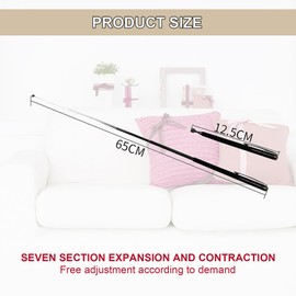 PMELCXD 6 Pieces Extendable Magnetic Rods, Telescopic Magnets Magnetic Telescopic Rods Magnetic Pickup Tools, Up to 64 cm, for Screws, Nuts, Keys, Metal Parts (Black+Silver)