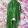 LQIAO Apple Green Sequin Fabric Elegant Shimmer Sequin Fabric by