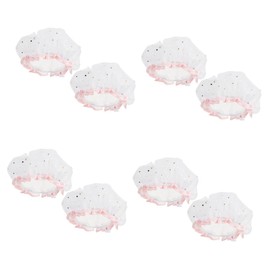 Angoily 8pcs Shower Caps for Women Reusable Bathing Caps for and Hair Soft and Daily Use Stylish Design