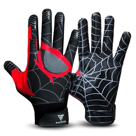 RAYFITS Football Gloves for Youth & Adult Kids Sizes (Black, Youth Small)