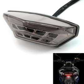 BENEALL Motorcycle Tail Brake Light LED Red Rear License Lamp Daytime Running Signal Universal For 12V Moto Scooter (smoked)