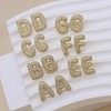 Gold Bubble Initial Letter Stud Earrings for Women Cubic Zirconia