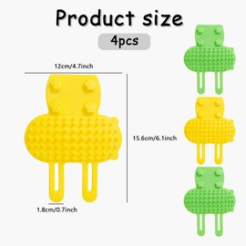 YuJianShengHong 4Pcs 2-in-1 Cat Self Groomer, Scratcher Adjustable Cat Massager, Corner Wall Brush, Cat Face Scratchers Cat Self Groomer for iIndoor Cats(Green+Yellow)