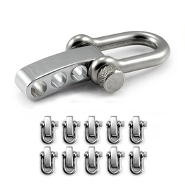 Set of 10 Stainless Steel Shackle, Silver Band, with adjustable, High Quality For Paracord Bracelets Cords etc – Ganzoo