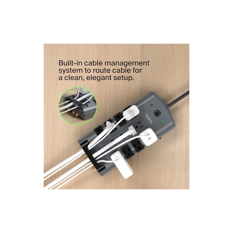 Belkin BP112230-08 Supresor de Picos Enchufe de Pivote, 12 Salidas,