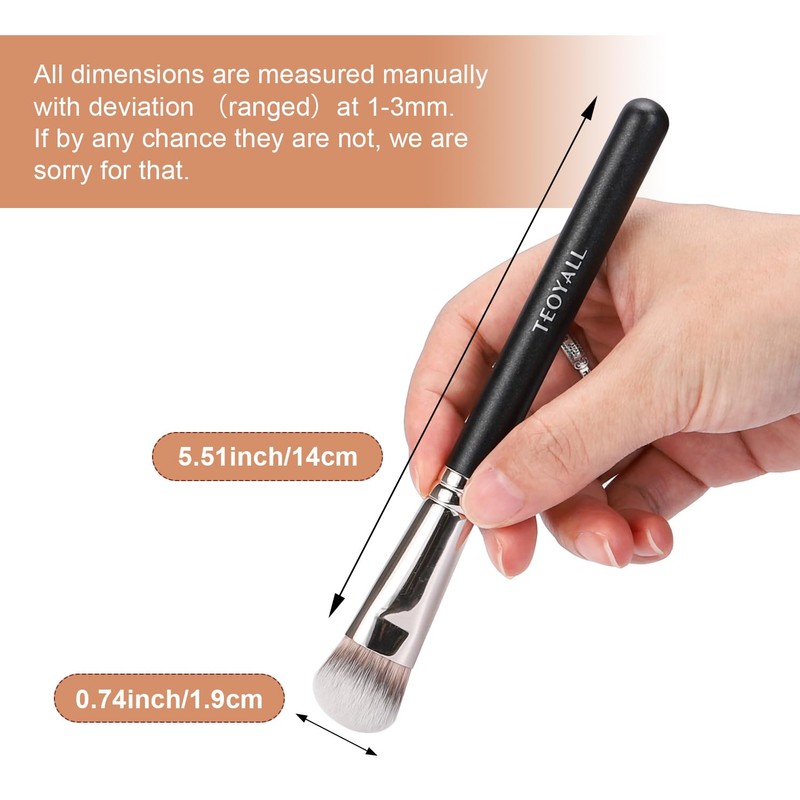 TEOYALL Angled Concealer Brush, Synthetic Contour Brush for Blending Setting