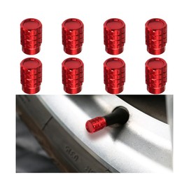 Mandark 8PCS Car Tire Valve Stem Caps, Mini Aluminum Vehicle Wheel Air Covers, Dustproof Corrosion Resistant Automotive Tire Pressure Stem Protector Accessories Universal for SUV, Truck, RV（Red）