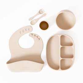 Baby Essentials by Muqee Peeko with BLW Supplies and Kids Feeding Sets - Food Grade Silicone (6 Piece Set)