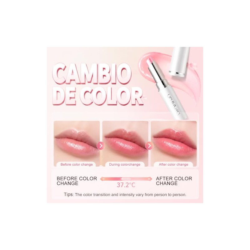 Erinde Bálsamo Labial PH que Cambia de Color, Hidratante de