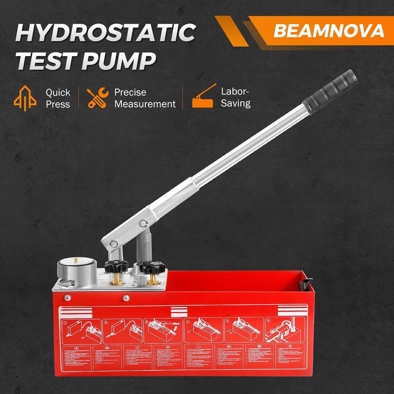 BEAMNOVA Hydrostatic Test Pump 3.17 Gallon Hydraulic Manual Water Pipe
