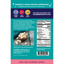 Wilderness Poets, Raw Whole Macadamia Nuts - Fresh, Buttery, Unsalted, Unroasted - Bulk Size, Super Keto (32 Ounce - 2 Pound)