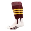TCK Baseball Stirrup Socks Pattern D (Maroon/White/Gold, X-Large)