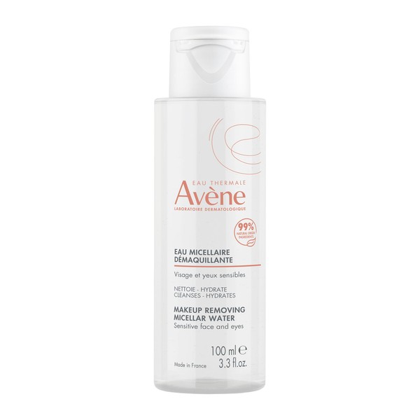 Eau Thermale Avène Micellar Lotion Cleansing Water - Soap-Free 3-in-1 Cleanser, Toner, Make-up Remover - All Skin Types - Non-Comedogenic - 3.3 fl.oz.