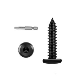 Etauwe M3 x 8mm Hex Socket Cap Self Tapping Screws, 304 Stainless Steel Flat Head Drilling Screw, Screwdriver Bit Included, Black Finish, 100 PCS