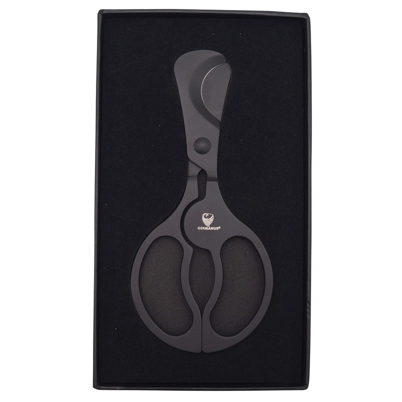 GERMANUS Cigar Cutter Scissors High-End Specially Hardened Steel Black