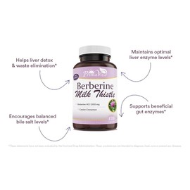 PrimaVita PrimaVita Berberine Milk Thistle with Ceylon Cinnamon, 120 count, 1200mg