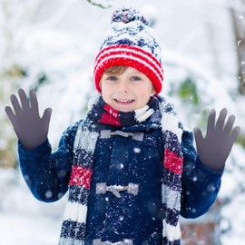 SATINIOR 4 Pairs Kids Winter Gloves Warm Knitted Toddler Gloves Children Magic Stretchy Gloves Baby Gloves for Boys or Girls(1-4 Year,Gray)