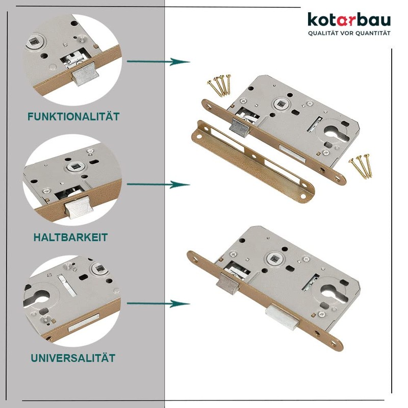 KOTARBAU® Interior Door Mortice Lock 72/50 mm for Profile Cylinder