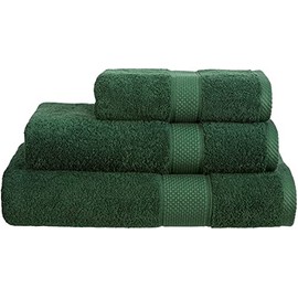 SHL - Bottle Green 100% Cotton Turkish Ringspun Towel 500 Gsm (Pack Of 2 Guest Towels)