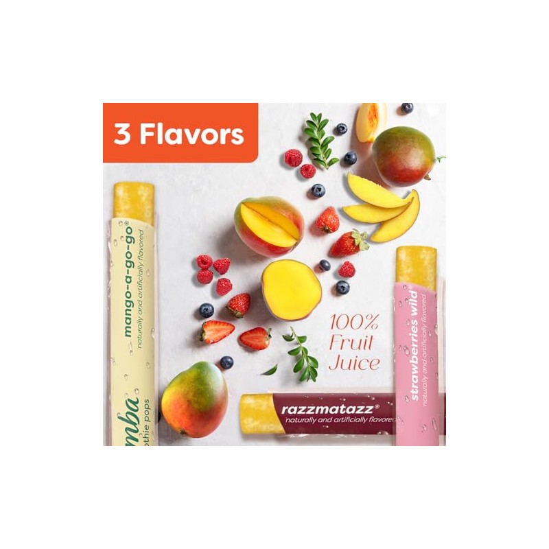 Jamba Smoothie Pops Variety Pack, 16 Count – 100% Fruit