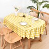 Wolkemer Farmhouse Small Oval Checkered Tablecloth Yellow and White Gingham