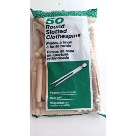 Seymour Wood Clothes Pins Round Slotted 50 Count New In Package Seymour, IN Craft or Use