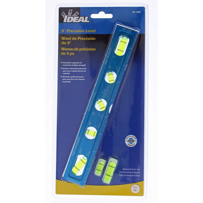 IDEAL Electrical 35-208 Electrician Level CNC Machined Aluminum Level with