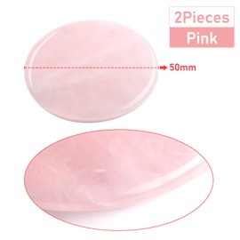 Bememo 2 Pieces Jade Stone for Lash 2 Inches Lash Tile Glue Eyelash Extension Pink Round Jade Stone Glue Holders Adhesive Pallet Fake Eyelash Holder Base