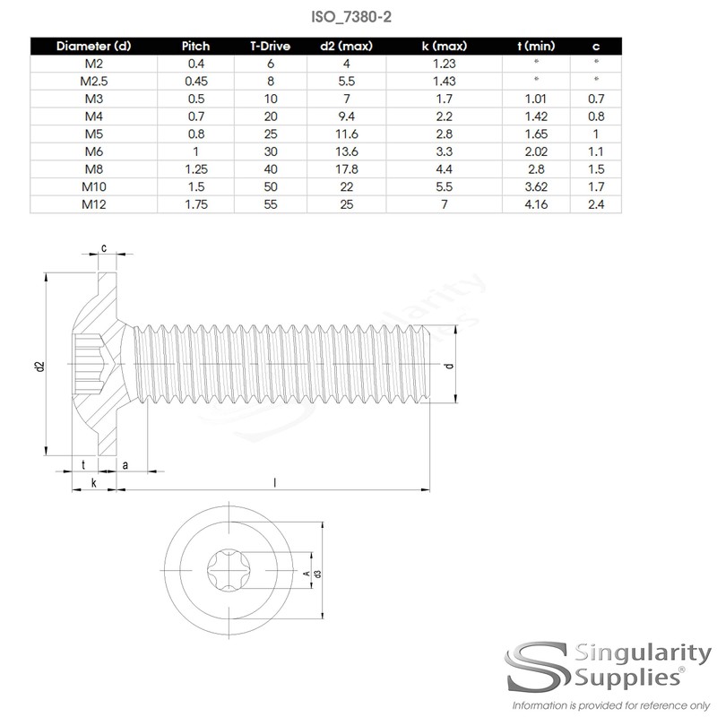 M3 (3mm x 25mm) Flanged Hex Socket Button Machine Screw