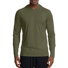 Zengjo Lightweight Hoodie Men Athletic UV Protection(Army Green,M)